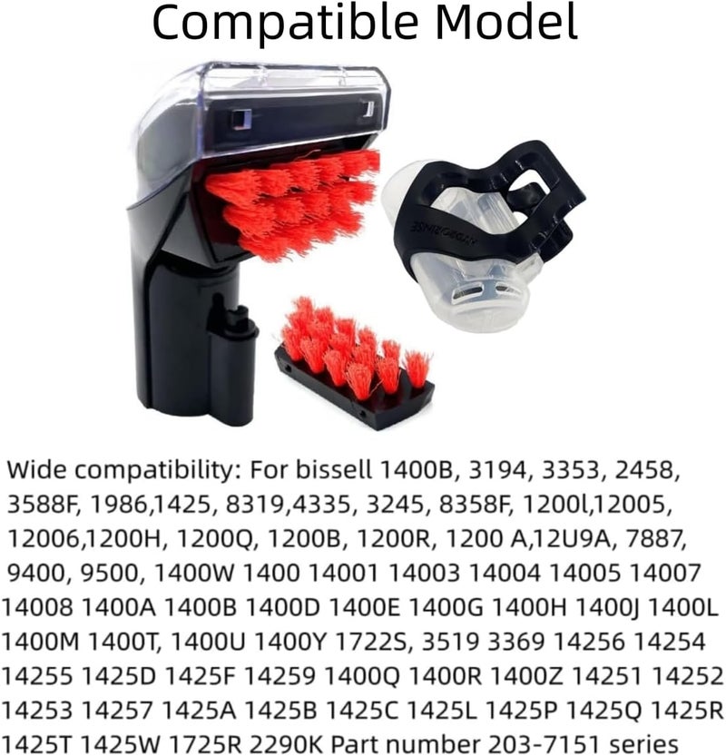 Sionlan 1400B Cleaning Brush Replacement Parts Compatible for Bissell 1400B 1400 3194 3353 2458 3588F 1986 1425 1844 2290A 1400W 1425W Tough Stain Brush Tool Black Attachments - Image 2